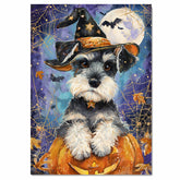 Schnauzer Dog Framed Hanging Wall Decor for Pet Lovers Home Bedroom Gifts for Halloween Indoor Art on Ready to Hang 1.5" Thick Canvas Wrap, Floating Framed Canvas, Flat Rolled Canvas